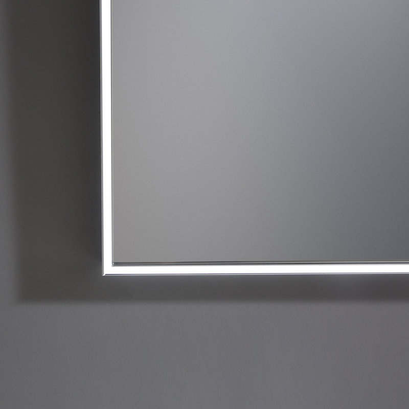 Miroir rectangulaire en aluminium chromé 24 "x 30" Eviva Illuminate, 30 po x 60 po