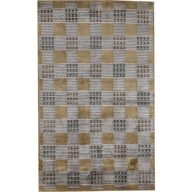 Hand-Knotted High-Quality Gray and Yellow Area Rug