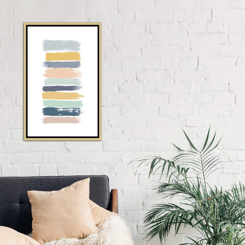" Pastel Stripes " Painting Print, 48" H x 32" W x 1.5" D, Wrapped Canvas