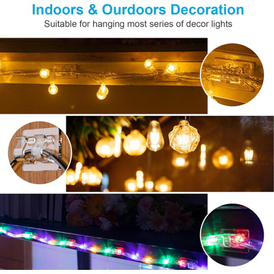 100 PCS Outdoor Light Clips, Heavy Duty Hooks for Outdoor String Lights