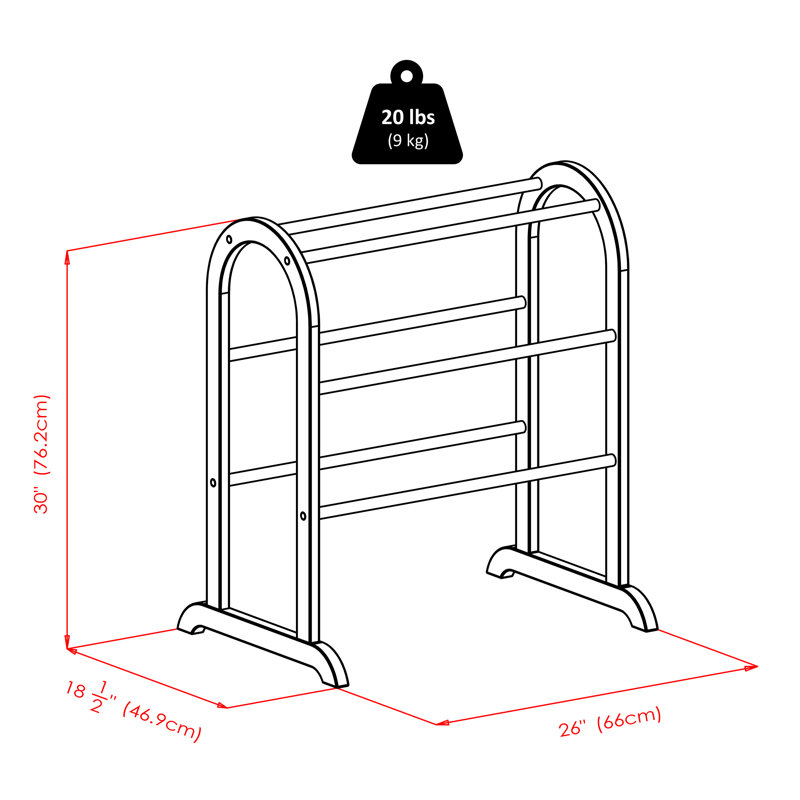 Six-bar Wood Quilt Rack