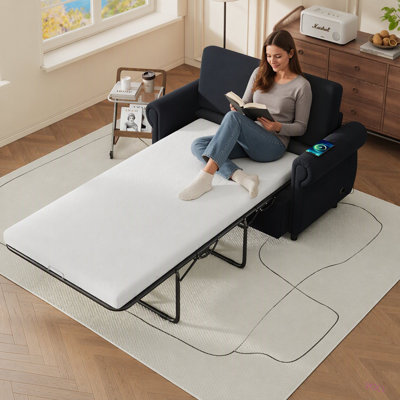 Canapé-lit gigogne Orisfur 57,9 po avec matelas à mémoire de forme et deux ports USB pour les espaces de salon