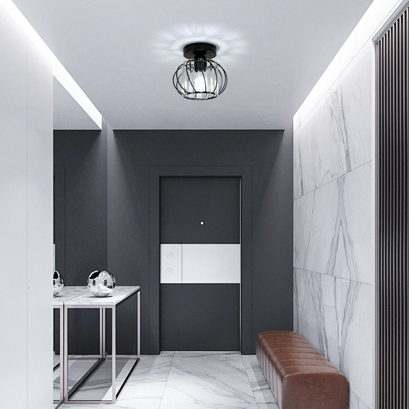 1-Light 7In Crystal Flush Mount Ceiling Light