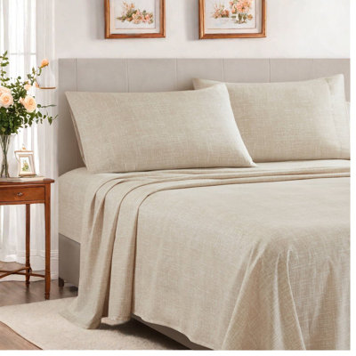 -Piece Cal King Bedding Sets, Polyester Comforter Sheet Set, Modern