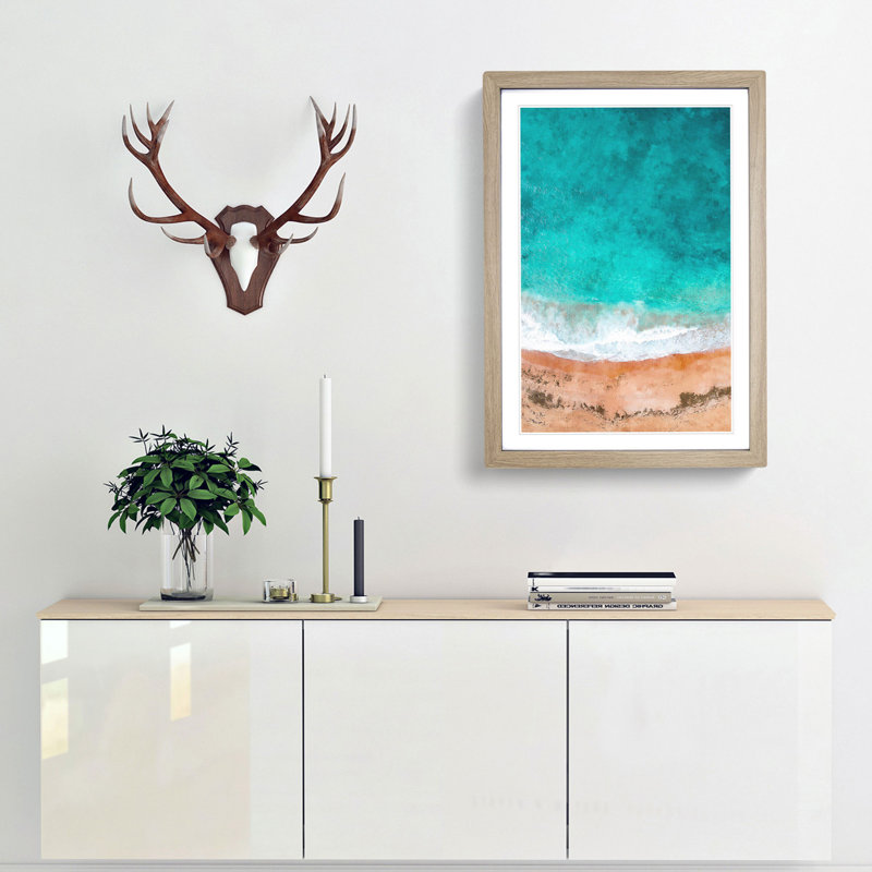 Sydney Australia Beach - Framed Print, 63cm H x 45cm W x 2cm D, Oak Framed