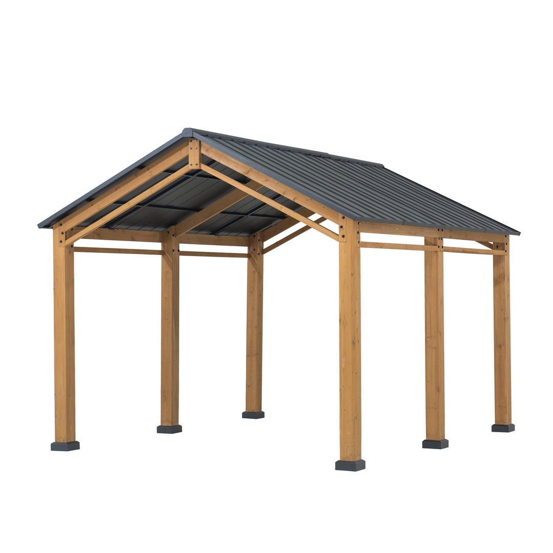 Cedar wood gazebo KORAB - 335cm x 400cm, anthracite