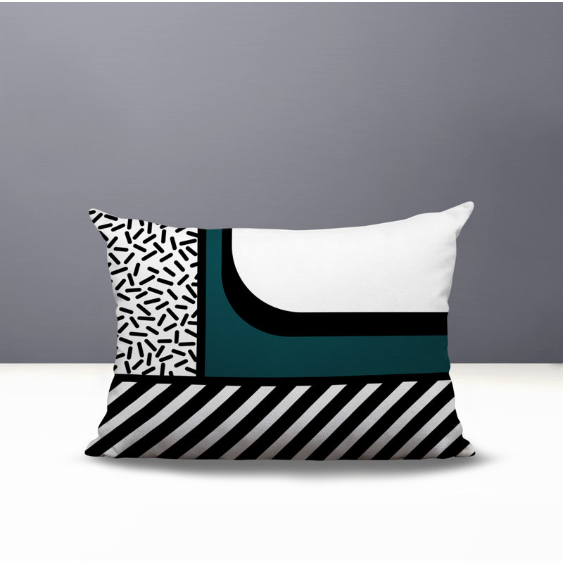 Oreiller rectangulaire réversible intérieur / extérieur Jazzo, Rectangulaire H 18 po x l 25 po, Émeraude