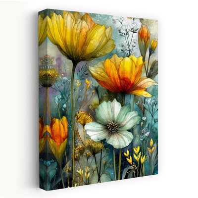 «Vibrant Watercolor Garden Colorful Dreamy Ethereal Nature Spring», reproduction d'art murale