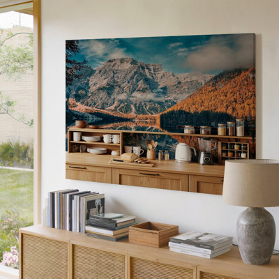 Montagne, paysage, automne, forêt, reflet, nature, impression sur toile, pour le salon, la chambre à coucher, le bureau, le couloir, le vestibule, le mur de la galerie et la décoration moderne