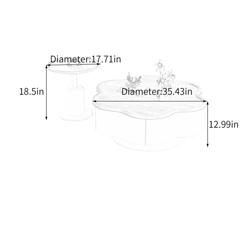 Charboneau, 12.99" H x 35.43" L x 35.43" W, Black