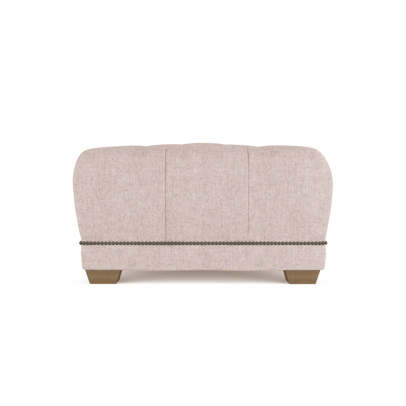Hudson Ottoman, Box Weave Linen Alabaster, Weathered