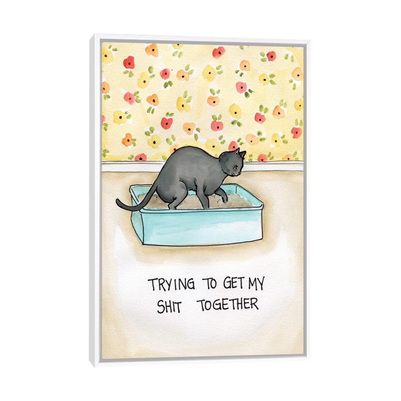 "Shit Together" par Jamie Morath-impression, H 26 po x l 18 po x 1,5 po, Pas de tapis, Toile blanche encadrée