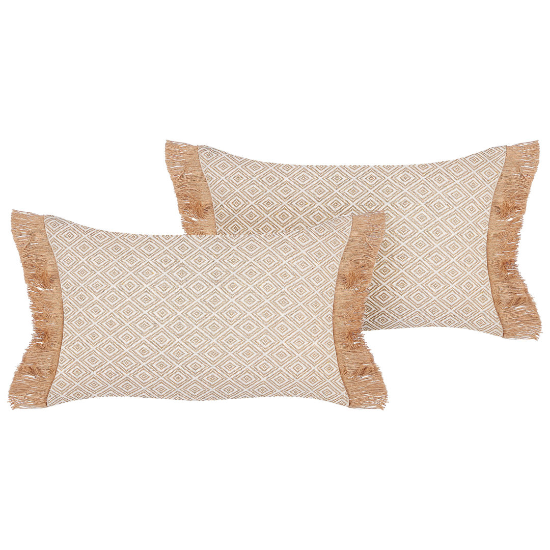 2er Set Kissen mit Quasten 30 X 50 Cm Beige Overbury