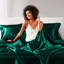 Draps simples en satin - rideaux - majestueux, s'adapte aux matelas de 16 po, 1 drap plat, 4 taies d'oreiller ajustées, éclat soyeux, drap-housse pliable, ajustement du matelas, comprend doux et lisse,-121163430-121163435