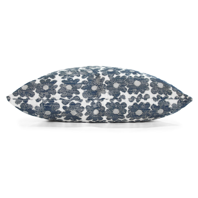 Daisy Performance Square Pillow Cover & Insert, Square 18", Navy