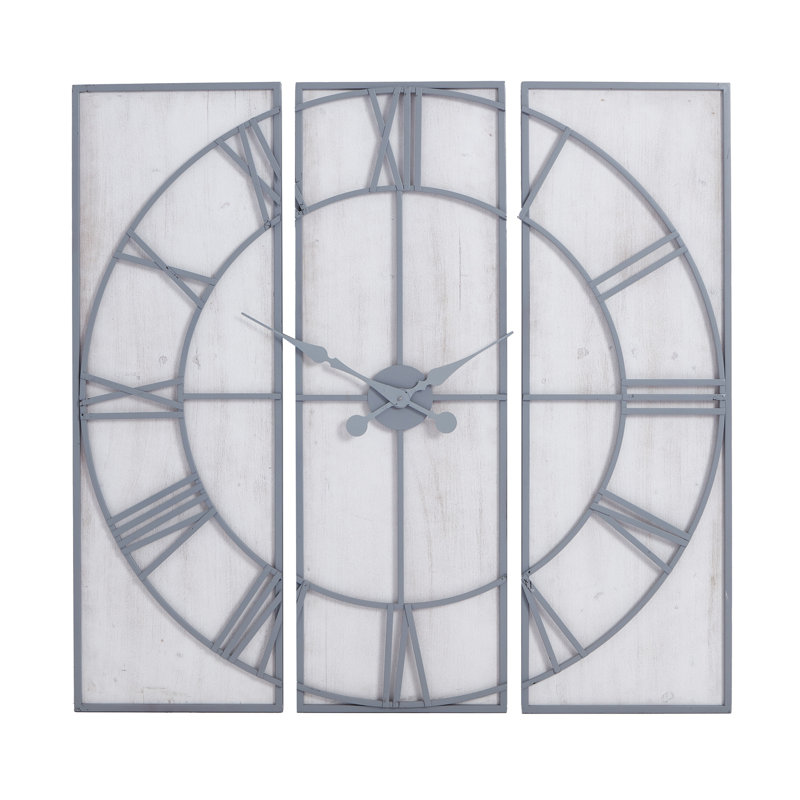 Anetia Panelled Wall Clock, Grey