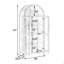 Une armoire de rangement arquée haute avec une lampe, une armoire de rangement en bois-1894251421