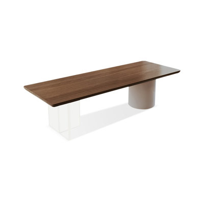 Bureau d'écriture rectangulaire en bois massif noyer