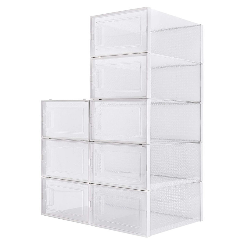 Boîte de rangement blanche pour chaussures empilable