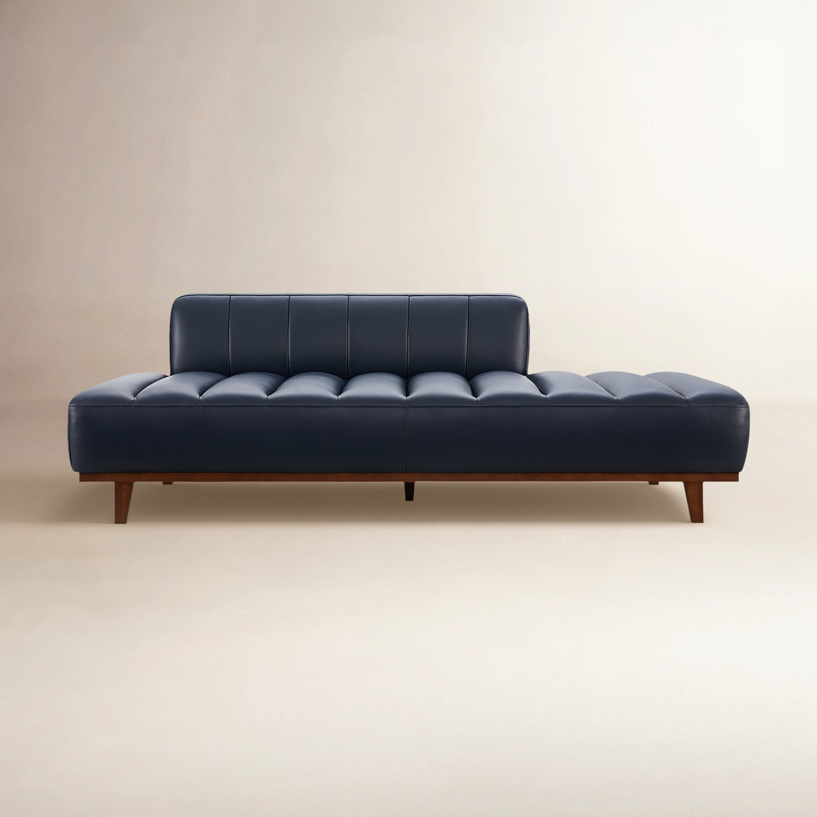 Novi Genuine Leather Chaise Lounge, Florida Blue Genuine Leather