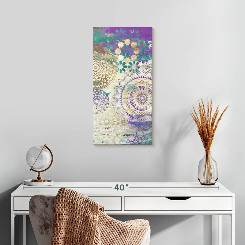 Mauve mosaïque II, H 24 po x l 12 po