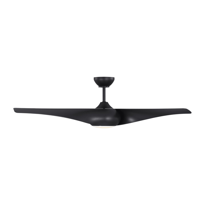 Visual Comfort Fan Topan Smart 52 LED Indoor Ceiling Fan with Threaded Downrod, Silver ABS blades and Handheld Remote, 52" W