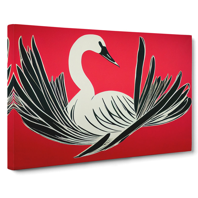 Artsy Swan - Wrapped Canvas, 40cm H x 60cm W x 3cm D