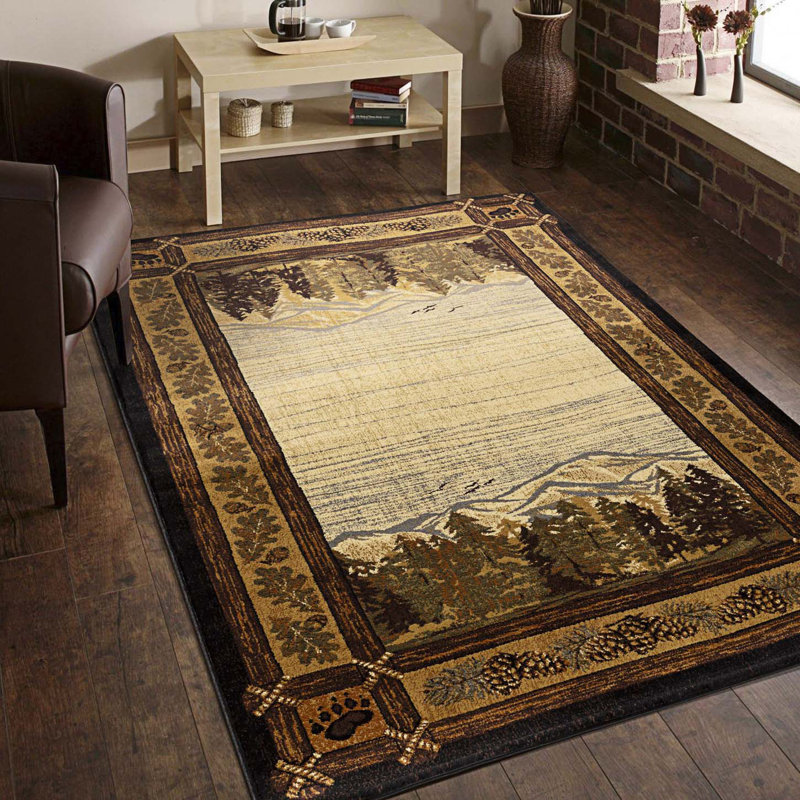 Intricate Design Elements Lodge Area Rug, Rectangle 7'10" x 10'3"