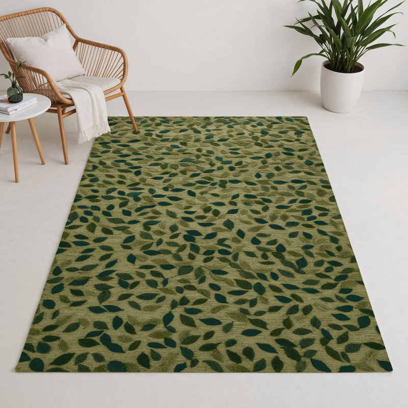 Tapis d'intérieur et d'extérieur brun Botanical, Rectangle 5 pi x 7 pi
