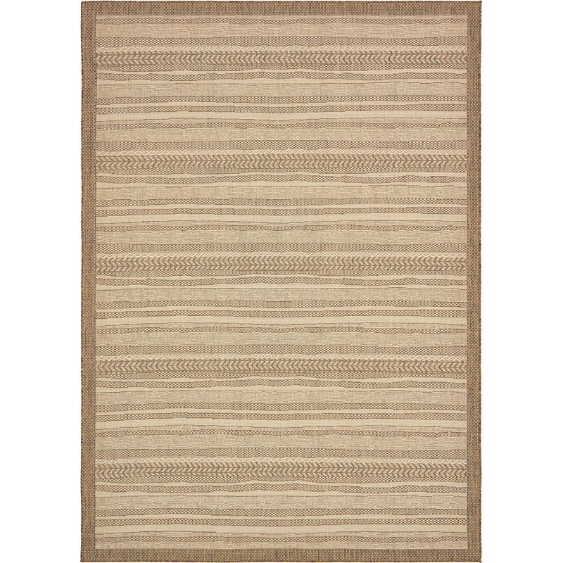 Outdoor Veranda Area Rug Mushroom Color, Rectangle 5'3" x 8'