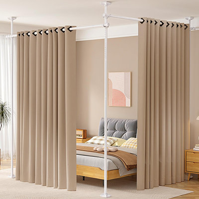Cloison de séparation sans tringle de perçage pour la séparation des pièces, séparateur de pièce 4-10Ft (H) 28-114Inch (W)