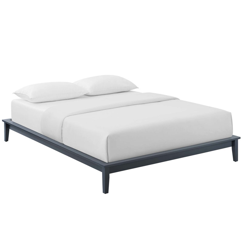 Modway Lodge Wood Platform Bed Frame, Gray, Full