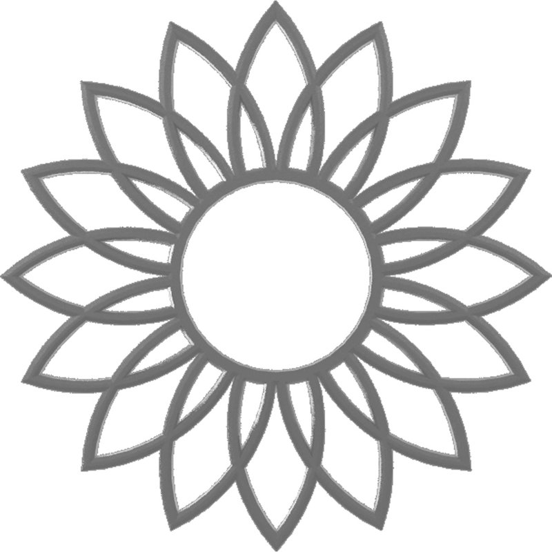 38 po x 38 pi x P 1 1/4 po x P 1 po médaillon de plafond en PVC de qualité architecturale, nickel, H 38 po x l 38 po x P 1 po