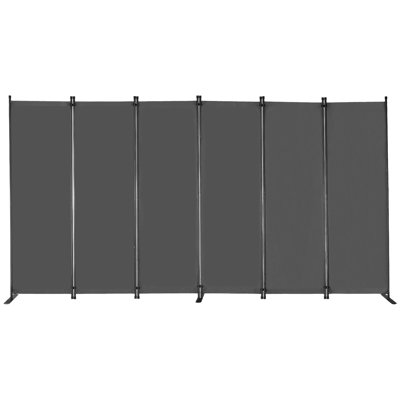 6 Panel Freestanding Room Divider, Grey Privacy Screen, Portable Partition For Different Spaces, Upgraded Fabric, Iron Frame Stability Various Rooms, High - Quality Frame, Simple Assembly