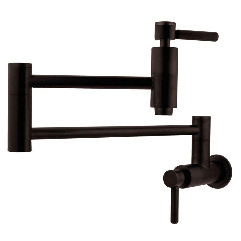Kingston Brass Concord Two-Handle 1-Hole Wall Mount Pot Filler Faucet, Oil Rubbed Bronze