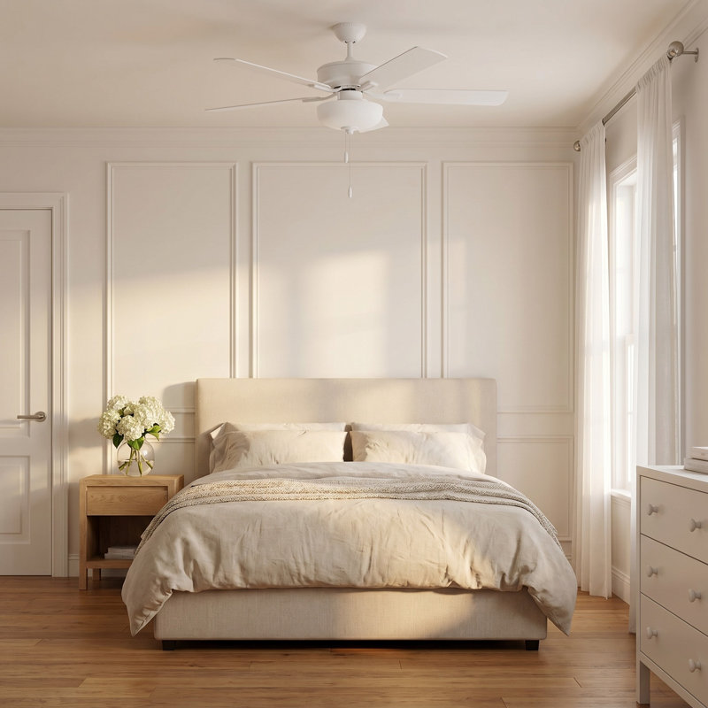52'' Ceiling Fan with LED Lights, Matte White, Matte White