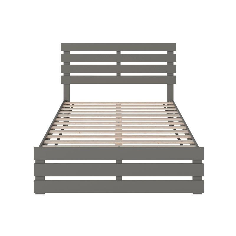 Jaqson Slat Bed, Gray, Full / Double
