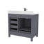 Meuble-lavabo simple 36 po avec plateau en quartz blanc Rooh-101808767-101808768
