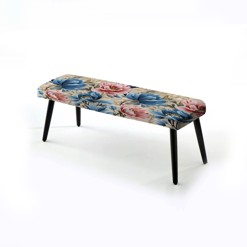Banc botanique bleu et rose Ikat Haven