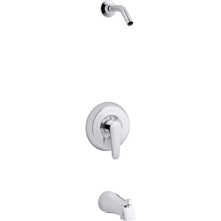 Kohler July Rite-Temp Bath and Shower Valve Trim with Lever Handle and Npt Spout, Less Showerhead