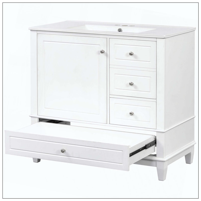 Meuble-lavabo en céramique, Blanc