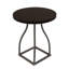 Table d'appoint Tior, plateau en bois rond de 20 po, base en métal-112254093