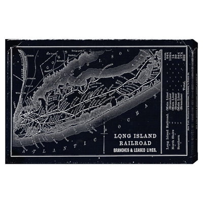 « long island rail map », impression sur toile