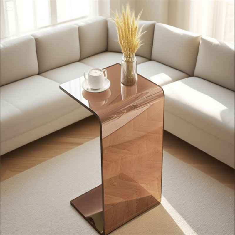 Bassheva Frame End Table with Storage, 25.59" H x 11.81" W x 11.81" D, Brown