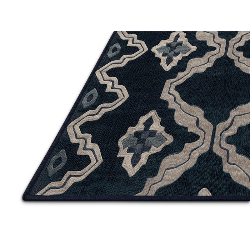 Machine Washable Gray Area Rug, Round 8'