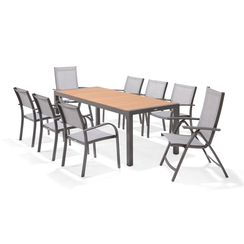 Ensemble de salle à manger rectangulaire pour 8 personnes 82,3 po Sapelo