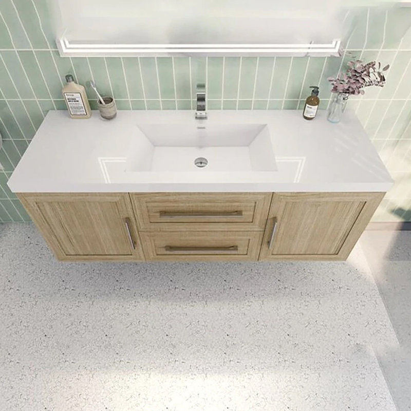 Ensemble de meuble-lavabo simple 60 po, Érable clair bord de mer