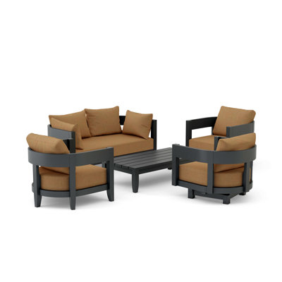 Masheka 5 - Person Patio Conversation Set with Sunbrella® Cushions