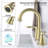 2-Handle 8 Inch Widespread Bathroom Sink Faucet Lavatory Faucet 3 Hole 360° Swivel Spout Vanity Sink Basin Faucets 3008B-MB-121290879