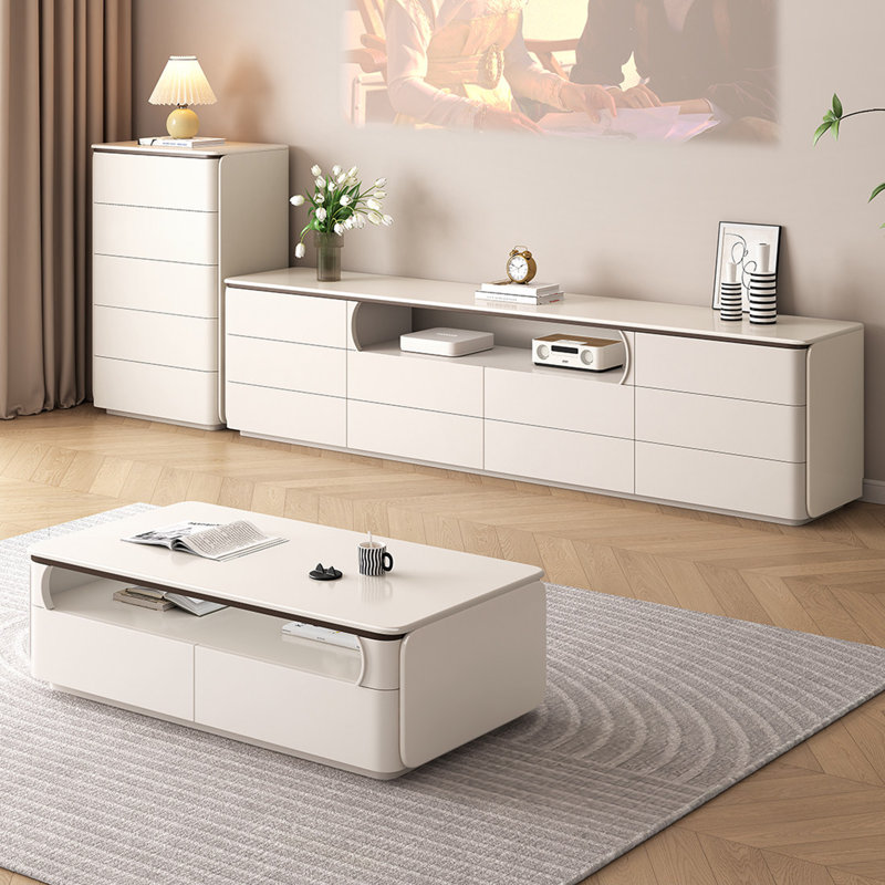 Ensemble de tables basses 2 pièces Mccormick, Crème, Crème